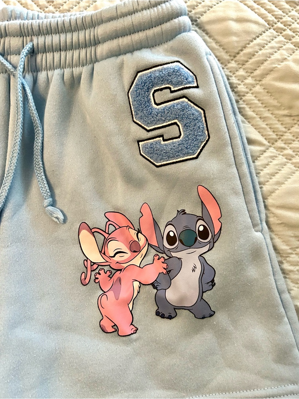 Disney Stitch Women’s Light Blue Pajama Shorts, Size Small - Picture 2 of 11